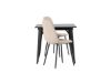 Imagine Masa de dining Tempe - Negru / MDF Negru + Scaun de dining Polar - Negru / Boucle Bej