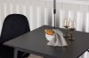 Imagine Masa de dining Tempe - Negru / MDF negru + Scaun de dining Polar - Catifea neagră / Crom _2