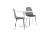 Imagine Masa de dining Hamden - MDF alb + Scaun de dining Eva - Gri deschis / Catifea gri deschis _2