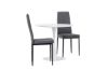 Imagine Masa de Dining Hamden - MDF alb + Scaun de Masa Petra - Negru / Material gri inchis