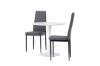 Imagine Masa de Dining Hamden - MDF alb + Scaun de Masa Petra - Negru / Material gri inchis