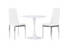 Imagine Masa de dining Hamden - MDF alb + Scaun de dining Pastill - Argintiu / PU alb _2