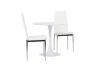 Imagine Masa de dining Hamden - MDF alb + Scaun de dining Pastill - Argintiu / PU alb _2