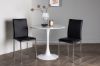 Imagine Masa de dining Hamden - MDF alb + Scaun de dining Lily - picior cromat / PU negru _2