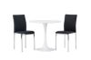 Imagine Masa de dining Hamden - MDF alb + Scaun de dining Lily - picior cromat / PU negru _2