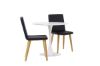 Imagine Masa de dining Hamden - MDF alb + Scaun de dining Today - Natural / PU negru _2