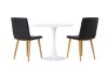 Imagine Masa de dining Hamden - MDF alb + Scaun de dining Today - Natural / PU negru _2