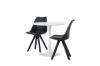 Imagine Masa de dining Hamden - MDF alb + Scaun de dining Zeno - Negru / PP negru _2