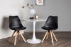 Imagine Masa de dining Hamden - MDF alb + Scaun de dining Zeno - Aspect lemn natur / PP negru _2