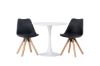 Imagine Masa de dining Hamden - MDF alb + Scaun de dining Zeno - Aspect lemn natur / PP negru _2