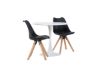 Imagine Masa de dining Hamden - MDF alb + Scaun de dining Zeno - Aspect lemn natur / PP negru _2