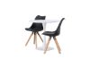 Imagine Masa de dining Hamden - MDF alb + Scaun de dining Zeno - Aspect lemn natur / PP negru _2