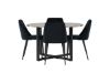 Imagine Masa de dining Durango - Negru / MDF nuc + Scaun de dining Night - Negru / Catifea neagra