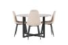 Imagine Masa de dining Durango - Negru / MDF Nuc + Scaun de Dining Polar - Negru / Bej Boucle _4