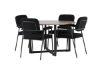 Imagine Masa de dining Durango - Negru / Furnir Nuc MDF + Scaun de dining Yesterday - Negru / Boucle Negru _4