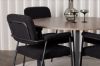 Imagine Masa de dining Durango - Negru / Furnir Nuc MDF + Scaun de dining Yesterday - Negru / Boucle Negru _4