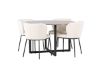 Imagine Masa de dining Durango - Negru / Nuc MDF + Scaun de dining Edina - Negru / Alb Boucle _4