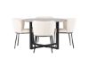 Imagine Masa de dining Durango - Negru / Nuc MDF + Scaun de dining Edina - Negru / Alb Boucle _4