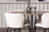 Imagine Masa de dining Durango - Negru / Nuc MDF + Scaun de dining Edina - Negru / Alb Boucle _4