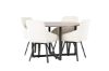 Imagine Masa de dining Durango - MDF negru / nuc + Scaun de dining Rosie - Negru / Material textil bej _4