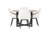 Imagine Masa de dining Durango - MDF negru / nuc + Scaun de dining Rosie - Negru / Material textil bej _4