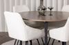 Imagine Masa de dining Durango - MDF negru / nuc + Scaun de dining Rosie - Negru / Material textil bej _4