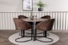 Imagine Masa de dining Durango - NEGRU / MDF nuc + Scaun de dining Evening - Maro mat / Material maro _4