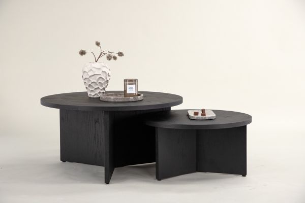 Imagine Descoperiți eleganta Saltö Small Sofa Table - Negru / Lemn + Saltö Large Sofa Table - Negru / Lemn_1