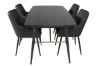 Imagine Tabel de extensie Gold - 180/220*85*H76 Furnir negru - Picioare negre - Detalii din alama + Comfort - Set de 2 scaune de dining - negru/negru _4