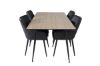 Imagine Masa de dining Silar - 180 cm - Tip "Aspect Lemn" Melamină / Picioare Negre + Scaune de dining Comfort - set de 2 bucăți - Negru/Negru