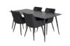 Imagine Masa de dining Silar - 180 cm - Melamina neagră / Picioare negre + Set de 2 scaune de dining Comfort - negru/negru