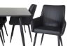 Imagine Masa de dining Silar - 180 cm - Melamina neagră / Picioare negre + Set de 2 scaune de dining Comfort - negru/negru