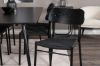 Imagine Masa de dining Silar - 180 cm - Melamină neagră / Picioare negre + Set 2 scaune de dining Polly - Negru / Negru