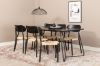 Imagine Masa de dining Pippi - MDF negru / furnir negru + Set de 2 scaune de dining din otel Polly, K/D, spatar negru si scaun cu lumina - 6