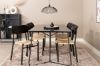 Imagine Masa de dining Pippi - MDF negru / furnir negru + Set de 2 scaune de dining din otel Polly, K/D, spatar negru si scaun cu lumina - 6