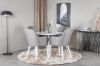 Imagine Please fully translate Plaza Round Table 100 cm - White top / White Legs +Comfort Chair 2-pack Polar grey - White Legs _4