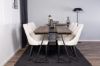 Imagine Masa de dining Jakarta - Teak negru / închis - 200*90*H75 + Scaun de dining Leone - Picioare negre / catifea bej _6