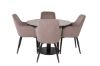 Imagine Masa de dining Razzia 106cm - Gri Terazzo / Negru + Set 2 scaune de dining Comfort - Picioare negre / Roz pudra _ 4