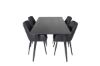 Imagine Masa de dining Dipp - 180*90cm - Furnir negru / picioare complet negre + Scaun de dining Comfort - set de 2 - negru/negru