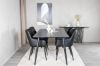 Imagine Masa de dining Dipp - 180*90cm - Furnir negru / picioare complet negre + Scaun de dining Comfort - set de 2 - negru/negru