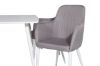 Imagine Masa de dining Polar de 120 cm - Alb Alb + Set 2 scaune Comfort Gri Polar - Picioare albe