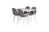 Imagine Masa de dining Polar 120 cm - Alb Alb + Scaun de dining Polar - Alb / Gri Mijlociu