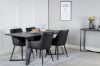 Imagine Masa de dining Marina - Blat negru / Picioare negre + Set 2 scaune de dining Comfort - Negru/Negru