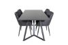 Imagine Masa de dining Marina - Blat negru / Picioare negre + Set 2 scaune de dining Comfort - Negru/Negru