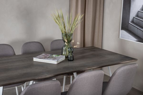 Imagine Marina Dining Table - Grey "oak" / White Legs +Polar Matstol - Vit / Mellangrå _6