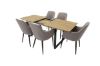 Imagine Masa de Dining Inca - 160/200*85*H75 - Stejar / Negru + Pachet de 2 scaune Comfort gri polar - Picioare Negre