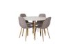 Imagine Plaza Runt Matbord - Ek-Look / Alb - ø100*H75 +Scaun de dining Polar cu picioare de stejar / Material Gri _4