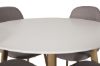 Imagine Plaza Runt Matbord - Ek-Look / Alb - ø100*H75 +Scaun de dining Polar cu picioare de stejar / Material Gri _4