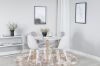 Imagine Plaza Runt Matbord - Ek-Look / Vit - ø100*H75 +Polar Dining Chair - White Legs - Light Grey Fabric _4