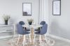 Imagine Plaza Runt Matbord - Ek-Look / Vit - ø100*H75 + Polar Dining Chair - White Legs - Blue Fabric _4